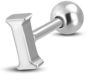 Stainless Steel Alphabet Initial/Letter I Tragus/ Cartilage Barbell Stud Earring