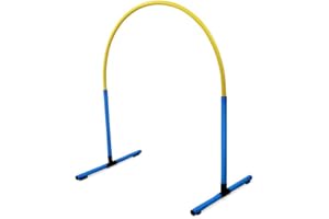 SPORTIKEL24 Hoopers Hoop – wetterfest, VDH-konform & farbig – mit Stecksystem für sicheres Hundetraining – aus robustem Kunststoff – Flexibler Hundesport-Reifen mit Stecksystem – Blau/Gelb
