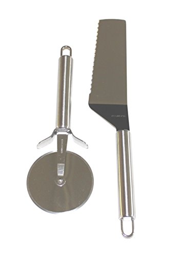 Pizzaschneider mit Pizzamesser/ Heber, 2 teiliges Set, Edelstahl in der Geschenkbox - 5