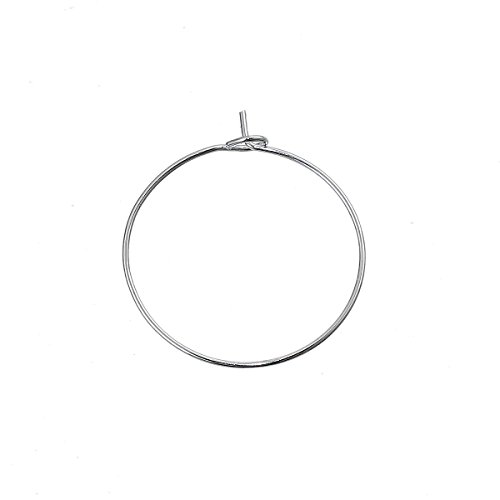 Fyore Versilberte Legierung Wein Glas Charme Ringe für Namensschild Bar Craft 29 x 25 mm 100 Stück 29 x 25mm Silber - 2