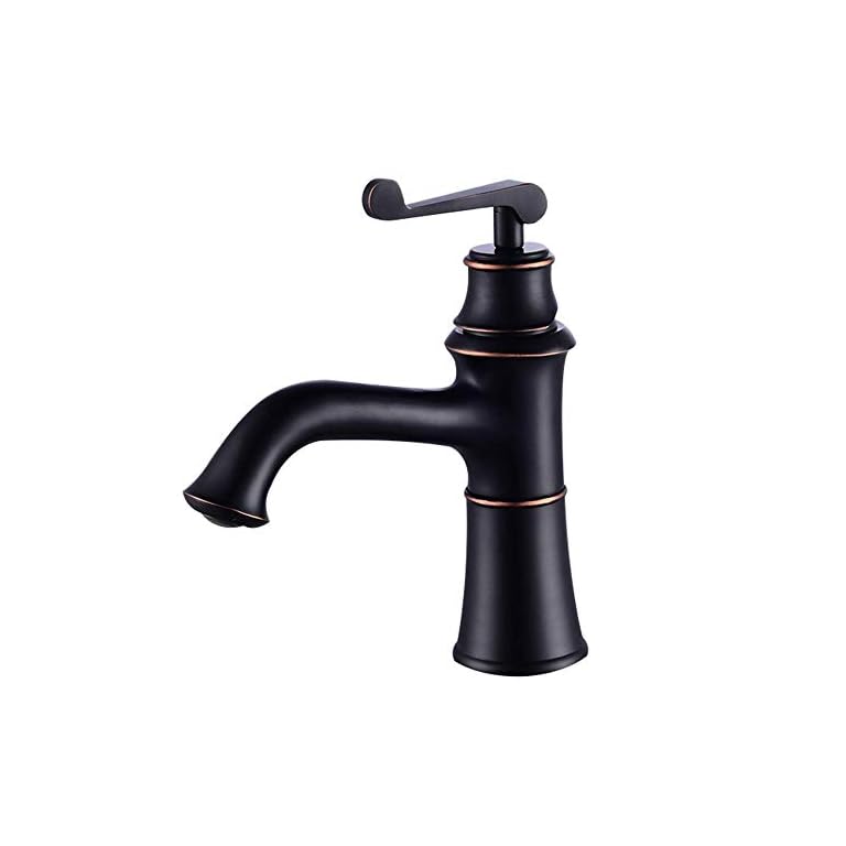 Retro Negro Mezclador de lavabo Sola palanca Grifo de baño Lavabo