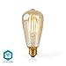 Produktbild Nedis Smartlife LED Filament Lampe E27 ST64 5 W 400 lm WLAN kompatibel mit Amazon Alexa und Google Home kein extra Hub nötig