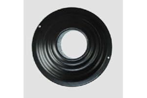 SMALBO ROSONE MAGGIORATO A MURO X TUBO STUFA A PELLET IN ACCIAIO PORCELLANATO DA MM. 1 DIAM. FORO CM. 10 X 23,5 ESTERNO NERO OPACO.