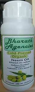 Bharath Agencies Organic Cold Pressed Pure Neem Oil Concentrate (250 ml)