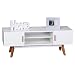 Produktbild Wohnling Retro TV Lowboard SCANIO 120 cm MDF-Holz Landhaus 2 Türen und Fach, HiFi Regal 4 Füße, Fernseher Kommode Skandinavisch weiß