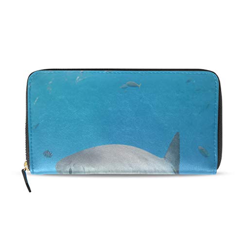 Preisvergleich Produktbild Plsdx Heftige schreckliche Hai lange Pass Kupplung Geldbörsen Reißverschluss Brieftasche Fall Handtasche Geld Veranstalter Tasche Kreditkarteninhaber für Dame Frauen Mädchen Männer Reisen Geschenk