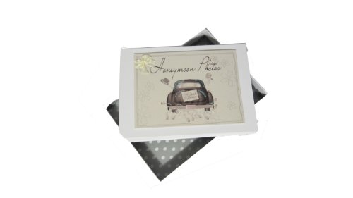White Cotton Cards Honeymoon Photos Tiny Photo Album Wedding Car Range