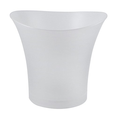 Generic Kunststoff Eiskübel Flasche mit LED Champagner Wein Bierkühler für Weihnachten Bar 5L - Weiß, 9,84 x 9,06 Zoll / 25 x 23 cm