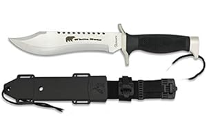 CUCHILLERIA DEPORTIVA Albainox - 32328 - Cuchillo Albainox Modelo White Bear. h: 18 cm. Funda ABS-Nylon - Herramienta para Caza, Pesca, Camping, Outdoor, Supervivencia y Bushcraft