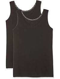 Ulla Popken Unterhemd Spitze, Camiseta de Tirantes para Mujer, (Pack de 2)