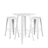Material: SKLUM Pack Mesa Alta LIX & 2 Taburetes Altos LIX Blanco - (Elige Color)