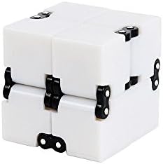 Infinity Cube,SNAKE M Mini Fidget Toy Finger EDC Anxiety Stress Relief Magic Cube Blocks Adult Children Kids Funny Toys(White)