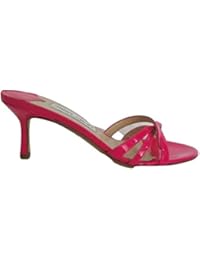 Jimmy Choo - Zuecos de cuero para mujer rosa rosa neón 35.5 (3.5 UK)