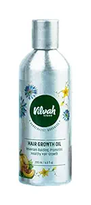 Vilvah Hair Growth Oil With Black Seed Oil Extracts Reduces Hair Fall and Rejuvenate Hair and Scalp -100% Natural Oils - Vitamin E, 100ml