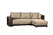 Produktbild CAVADORE Polsterecke in L-Form ohne Federkern Corona Molly/Wohnlandschaft mit Schlaffunktion und Bettkasten/Strukturstoff und Microfaser in Cappuccino/232 x 164 x 69 cm (B x T x H)