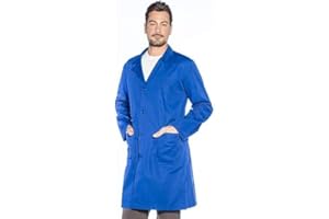 EGIDIO Camice da Lavoro Uomo 100% Cotone Made in Italy - Ideale per Officina Falegnameria Magazzino Macelleria e Attività Professionali - Resistente Comodo Lavabile con Tasche Funzionali