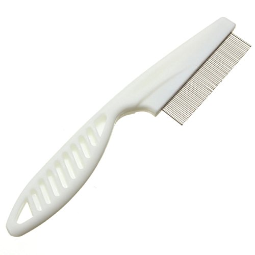Pin de peine para pulgas de pelo de perro de mascota Yacool ®, pin de arrastre, herramienta para limpiar pinceles de corte de gato (color blanco)