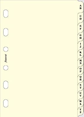 Filofax 211664 Recharge pour Organiseur index 2 lettres Crème