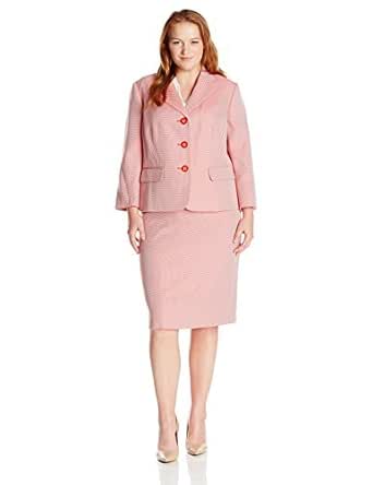 pink tweed suit plus size