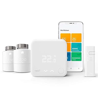 tado° Thermostat Intelligent - Kit de Démarrage V3+ tado° et deux Têtes Thermostatiques Intelligentes pour contrôle multi-pièces, fonctionne avec Amazon Alexa, Apple HomeKit et l'Assistant Google