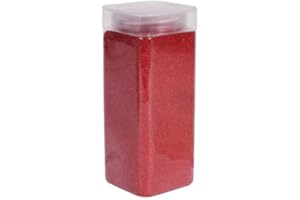 1Buy UK 800g tub of Coloured Natural Decorative Sand Craft Pebbles Table Decoration Pot Vase Fillers Garden Weddings Rocks Aquarium Art Ceremony Florist Candle (Red)