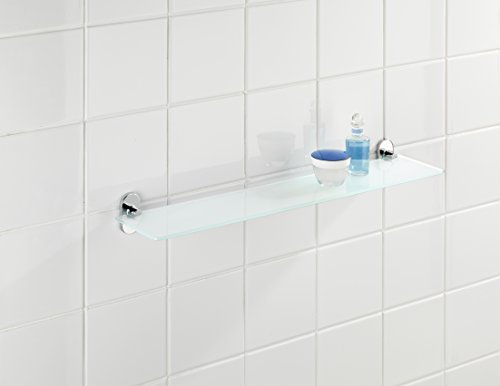 Wenko 22286100 Power-Loc Glas Wandablage Puerto Rico – Befestigen ohne bohren, Zinkdruckguss, 60 x 7 x 13 cm, Chrom - 7