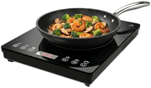 Cecotec Piastra Induzione Portatile Full Magma Slim Pure. 2000 W, Design in Vetro, Display Touch, 9 Livelli di Potenza, Timer, Alta Resistenza, Facile Pulizia, Superficie 26x32 cm