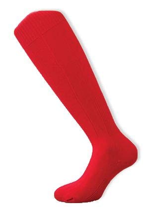 Ages 4-16 Kids Plain Football Socks Breathable Team Club Sports Training Performance Knee Length Red
