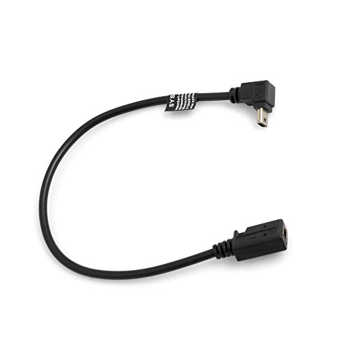 SYSTEM-S Mini USB (male) 90° Grad abwärts gewinkelt Winkel Kabel auf Mini USB (female) Adapter Kabel Verlängerung Datenkabel Ladekabel 27 cm