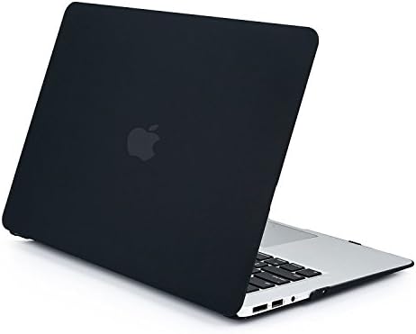 TJFEC Matte Soft Touch Rubber Coated Plastic Hard Case for Macbook Air 13 inch Model A1369 and A1466 - Black