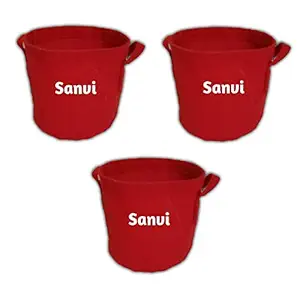 Sanvi Fabric Grow Bags Set of 3 for Terrace Garden - Grow Vegetables, Leafy Vegetables, Herbs on These Smart Fabric Pots (10 inch x 10 inch)