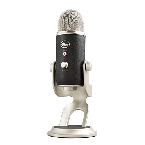 Blue Microphones Yeti, Micro USB pour Enregistrer et Diffuser sur PC et Mac, 3 Capsules Statiques, 4 Diagrammes Directionnels, Sortie Casque et Commandes de Volume - noir / argent