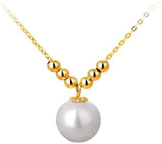 NIUWJ Women's Fashion Wild Necklace Artificial Pearl Round Purple White Pink Accessories,White