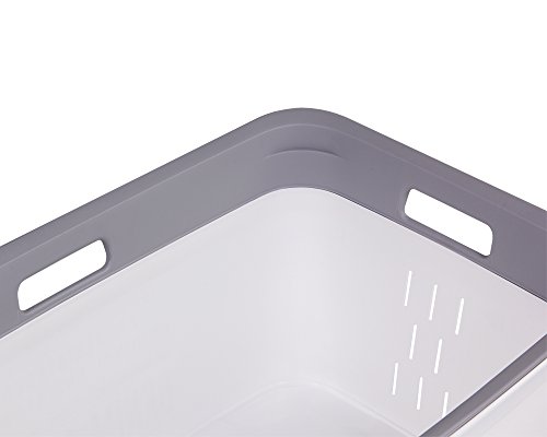 Wäschetruhe Wäschekorb Wäschepuff mit Belüftung Moda Denim 45 Liter mit 4 Griffen Wäschesammler - 4