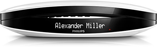 détail Philips Luceo M6651WB/FR Téléphone Fixe sans Fil avec Répondeur, Haut-Parleur, ID Appelant, Compatible Toutes Box FR, Blanc et Noir