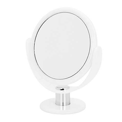 Danielle Creations Swirl Round Vanity Mirror, Alabaster 17 cm