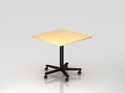 Sulenhubtisch 80x80cm, Ahorn/Silber Sulenhubtisch 80x80cm, Ahorn/Silber