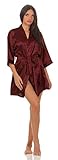 boucle mantel dunkelrot Damen Morgenmantel viele Farben Gr. S M L XL XXL