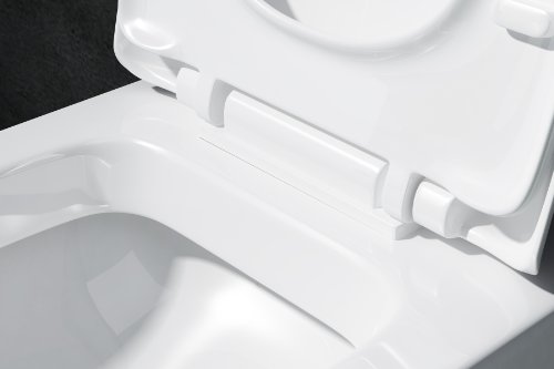 Edle Design Toilette / Hänge WC Aachen375, mit Silent Close Absenkautomatik, - 7