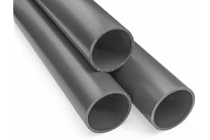 FINEST-FILTERS PVC Grey Metric Plumbing Fittings Pipe Tubing for Aquarium Fish Tank Pond Solvent Weld Plumbing Connectors (PVC Pipe - 0.4m, 25mm)