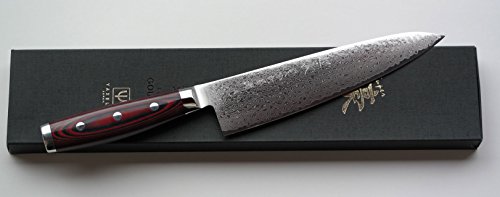 Damastmesser Yaxell SUPER GOU 161 – Kochmesser 20cm Klinge – Schnittkern aus Pulverstahl 63HRC + Schneidbrett - 3