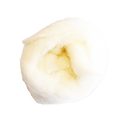 Basteln – Schafwolle – zum Filzen – Weiß/Natur – 50gr – (1x1stück) - 2
