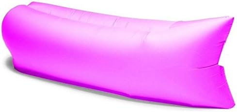 SinoPro Inflatable Lounger Outdoor Waterproof Air Filled Balloon Furniture Air Sleeping Sofa Compression Sacks Air Bag with Pockets and Security Loop Peg for Camping, Beach and Pool Party (Pink)