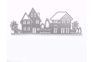 GOWXS House Style Dies for Card Making，House Style Cutting Dies Cut Stencils for DIY Scrapbooking Photo Album Decorative Embossing Paper Dies for Card Making Templated+Cute Brooch Pin