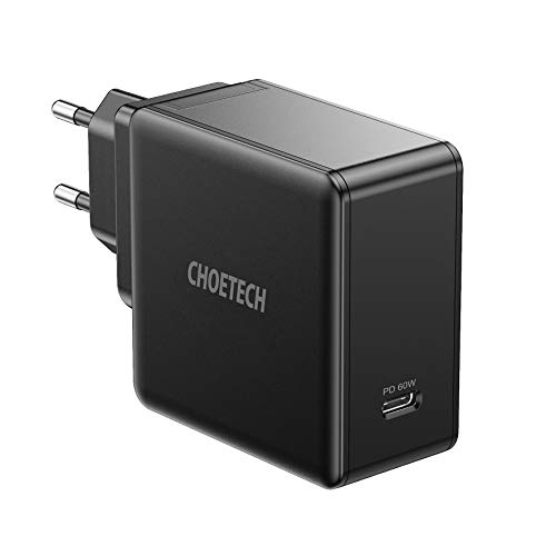 CHOETECH Caricatore da Muro USB C, 60W USB C Power Delivery, Caricabatterie da Muro Ricarica Rapida PD 3.0 per MacBook PRO, MacBook Air, iPad PRO, Galaxy, dell XPS, Huawei, Nintendo Switch e Altri