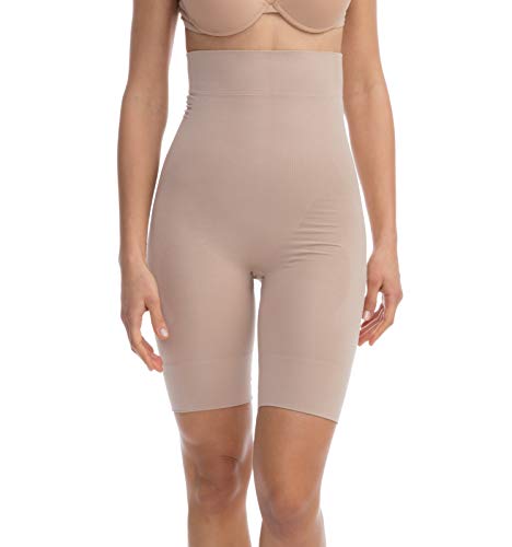 Farmacell Shape 603 (Carne, XL) Faja pantalon corto de microfibra, contenitivo y moldeador con talle alto