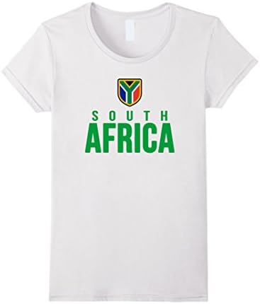 Women's SOUTH AFRICA T-shirt 2016 2017 South African Flag Small White