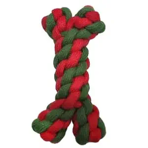 Kiki N Pooch Dog Puppy Knot Ball Toy Bone Shaped Puppy Chewing Tooth Cleaning Molars Pet Play Toy for Small Breeds -1 Piece Color May Vary