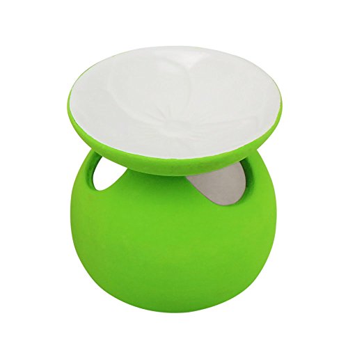 COM-FOUR® 3x Stövchen in verschiedenen Farben, mit Blumenmotiv in der Duftölschale, Dolomeit, Duftlampe - 3