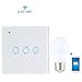 Produktbild Teepao Wifi Smart Lichtschalter - 3 Gang Wandleuchte App Schalter, Timer Dimmer Touch Control Panel, Wifi Fernbedienung über Smartphone, Arbeiten mit Alexa Google